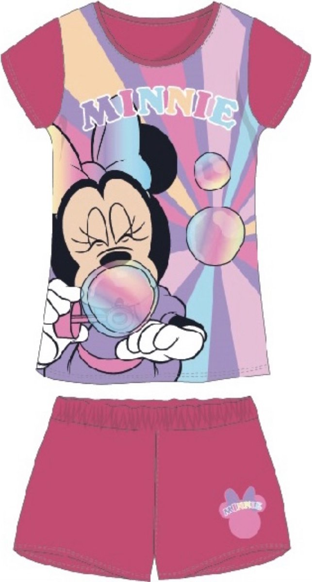 Disney Minnie Mouse Pyjama / Shortama - Katoen - Donkerroze - Maat 92