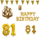 81 jaar Verjaardag Versiering Pakket Goud