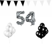 54 jaar Verjaardag Versiering Pakket Zebra