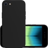 Hoes Geschikt voor iPhone SE 2022 Hoesje Cover Siliconen Back Case Hoes - Zwart