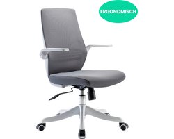 Ergonomische Bureaustoel Comfort - Bureaustoelen voor Volwassenen – Bureaustoel met Wieltjes - Grijs