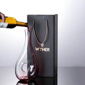 WYNER Sicilia - Luxe Wijn Decanteerder incl. Gratis Cleaning Pearls - in Luxe GiftBox - Decanteer Karaf - Wijn Karaf - Wine Decanter - Wijnbeluchter - Karaf voor Wijn - Wijn Access