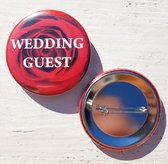 10 Buttons Red Rose Wedding Guest - trouwen - huwelijk - bruiloft - button - corsage - rood - roos