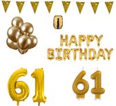 61 jaar Verjaardag Versiering Pakket Goud
