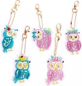 Diamond painting Sleutelhangers - Uilen