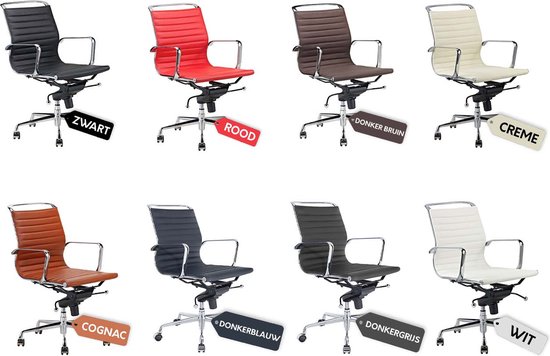 monster Chaise longue lont Feel Furniture - Luxe design bureaustoel van 100% rundleer - Lage  rugleuning - Creme | bol.com