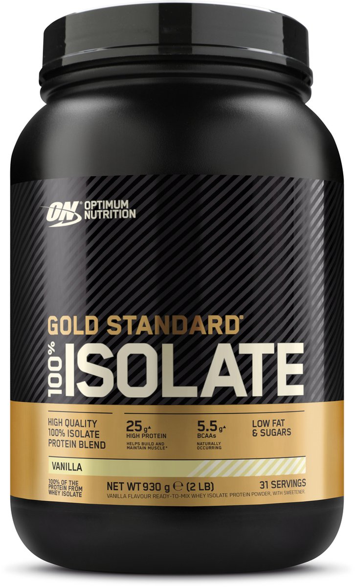 Optimum Nutrition Gold Standard 100% Isolate - Whey Protein Isolaat - Vanilla Eiwitshake - 930 gram (31 shakes)