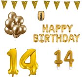 14 jaar Verjaardag Versiering Pakket Goud