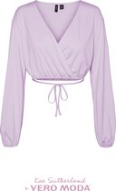 Vero Moda VMKAE  D1 LS TIE TOP Dames Top Pastel Lilac - Maat S