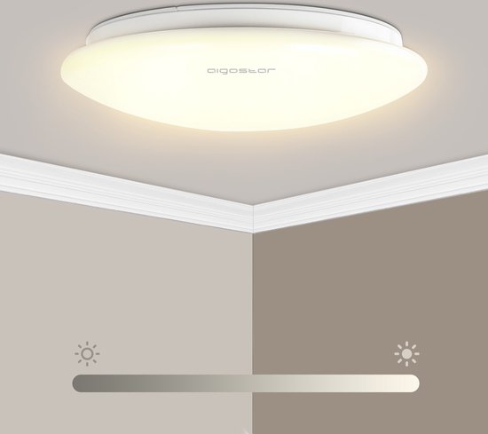 Aigostar 10NLV - LED Plafondlamp - Plafonnière - Dimbaar - Ceiling lamp - 24W - 3000K - Wit