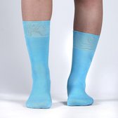 Colorcool Heren Sokken | Turquoise Mercerized Socks - TURQUOISE, 43-45| mercerized cotton | 43-45 | Normale boord - Naadloos - Geen Padding