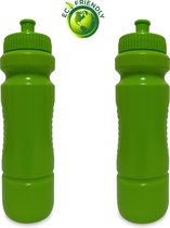 2x Waterfles Bidon 850ml - Drinkbus kinderen/volwassenen - lichtgroen