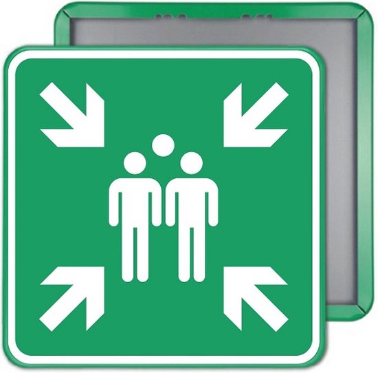 Panneau de point de rendez-vous (panneau de signalisation) VERT 40x40 cm