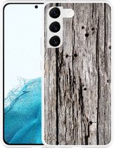 Galaxy S22+ Hoesje Oud hout - Designed by Cazy