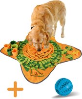 Snuffelmat Hond Inclusief XL Massage Bal voor Schoon Gebit - Likmat hond - Interactief Hondenspeelgoed - Anti Schrok Mat - Konijnenspeelgoed Kattenspeelgoed Intelligentie - Honden