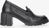 Tango | Romy heel 2-b black leather loafer - black sole | Maat: 42