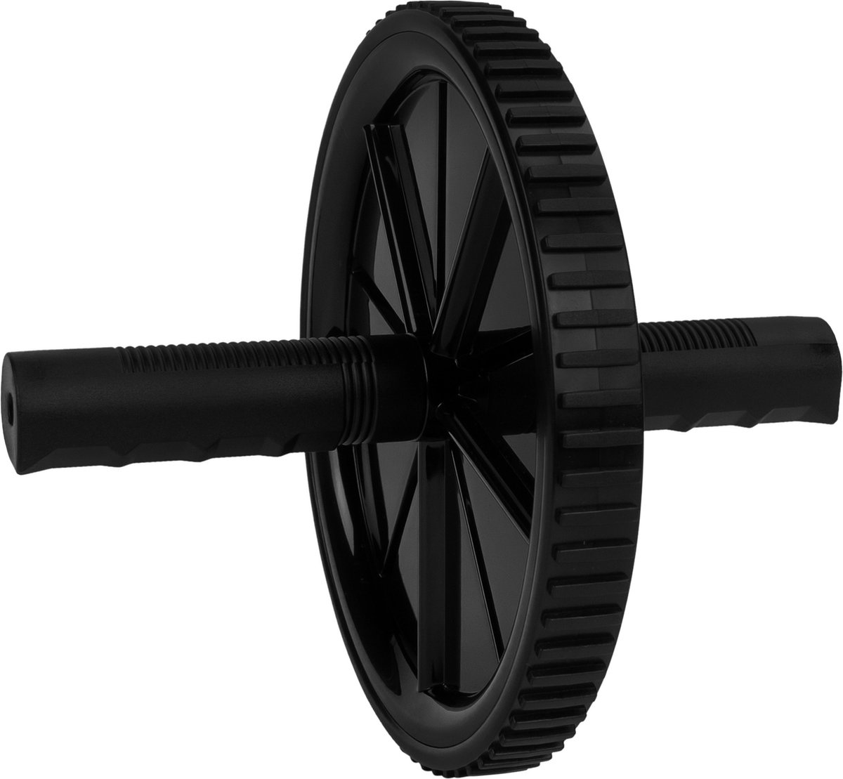 RYZOR Buikspierwiel - Buikspiertrainer - Buikspierwielen rubber - Ab roller - Ab wheel - Trainingswiel - Buikspier apparaat - Work out buikspier - Ab wheel roller voor buikspieren - Sportartikelen - Fitness en training - Zwart - 20 x 18 cm