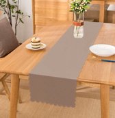 De Groen Home Imprimé Velours textile Table Runner - Couleur vison - Uni - Velours - 45x220