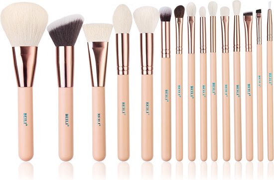 Beili Professionele make up kwasten set – 15 delig – Met foundation kwast – Met poeder kwast – Met oogschaduw kwast