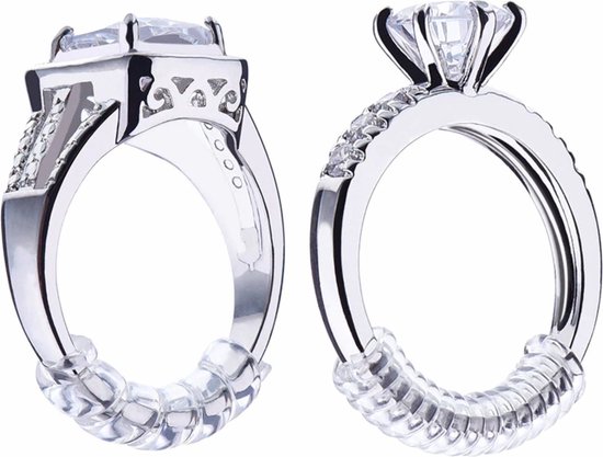 Fako Bijoux® - Ringverkleiner Set - Ring Verkleiner Onzichtbaar & Gouden Ring - 8 Stuks Van 10cm - Transparant & Goudkleurig - Fako Bijoux®