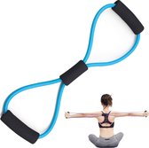 Resistance band - Fitness elastiek met handvatten - Blauw