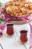 LAV Verres à thé - Verres à thé turcs avec soucoupes - Set de 6 - 155 ml