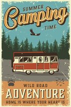 Wandbord - Summer Camping Time - 30x40cm