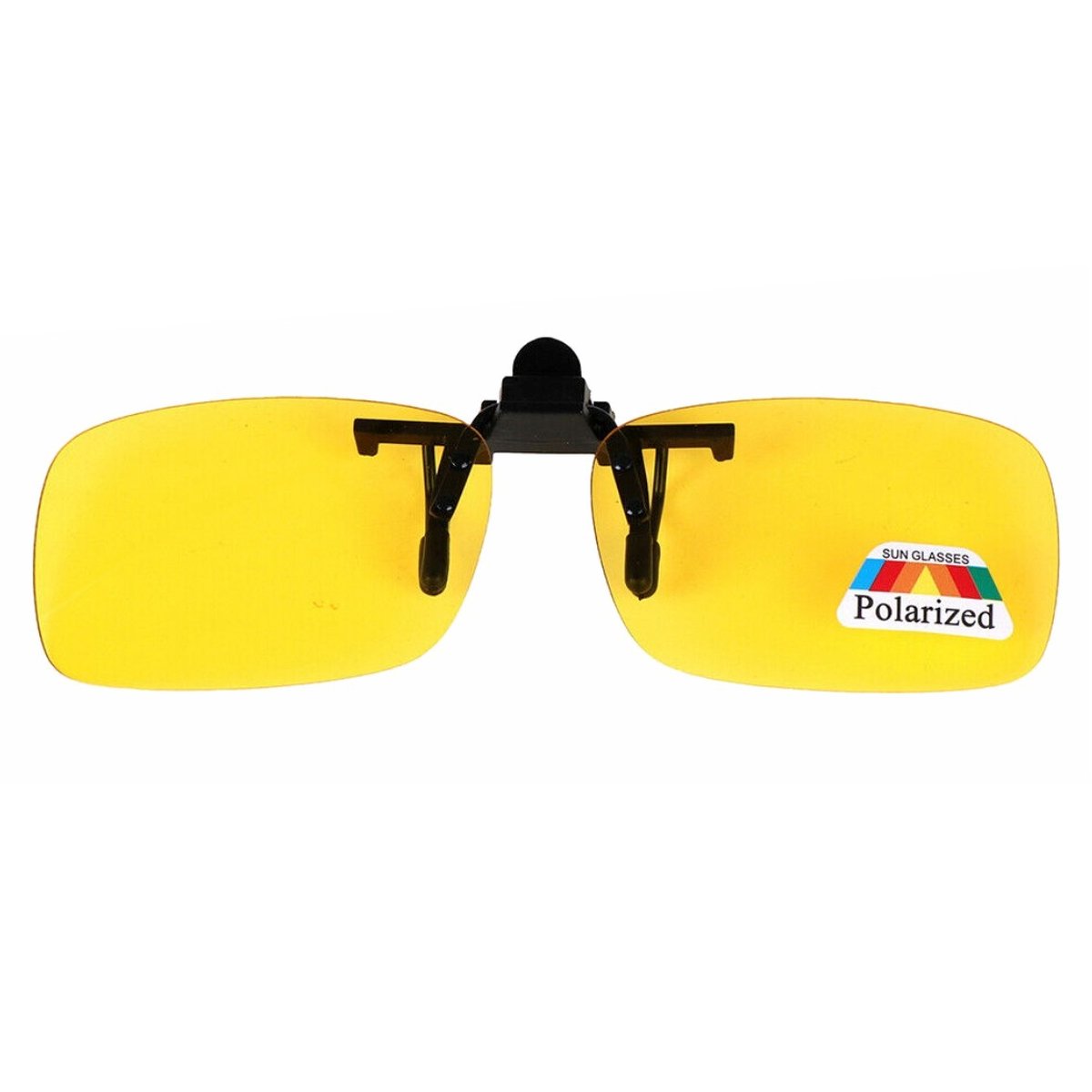 Clip On Voorzet Zonnebril - Rechthoek Model - Geel - Maak van je gewone bril  een zonnebril | bol.com