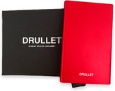 Drullet® | Premium Slim Pasjeshouder - Aluminium - RFID protectie - Portemonnee - Uitschuifbaar - Rood