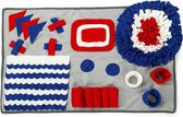 Snuffelmat Voor Honden – Voor Snacks of Hele Maaltijden – Rood/Wit/Blauw