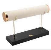 Luxe armbanden display creme - goudkleur 28x19 cm