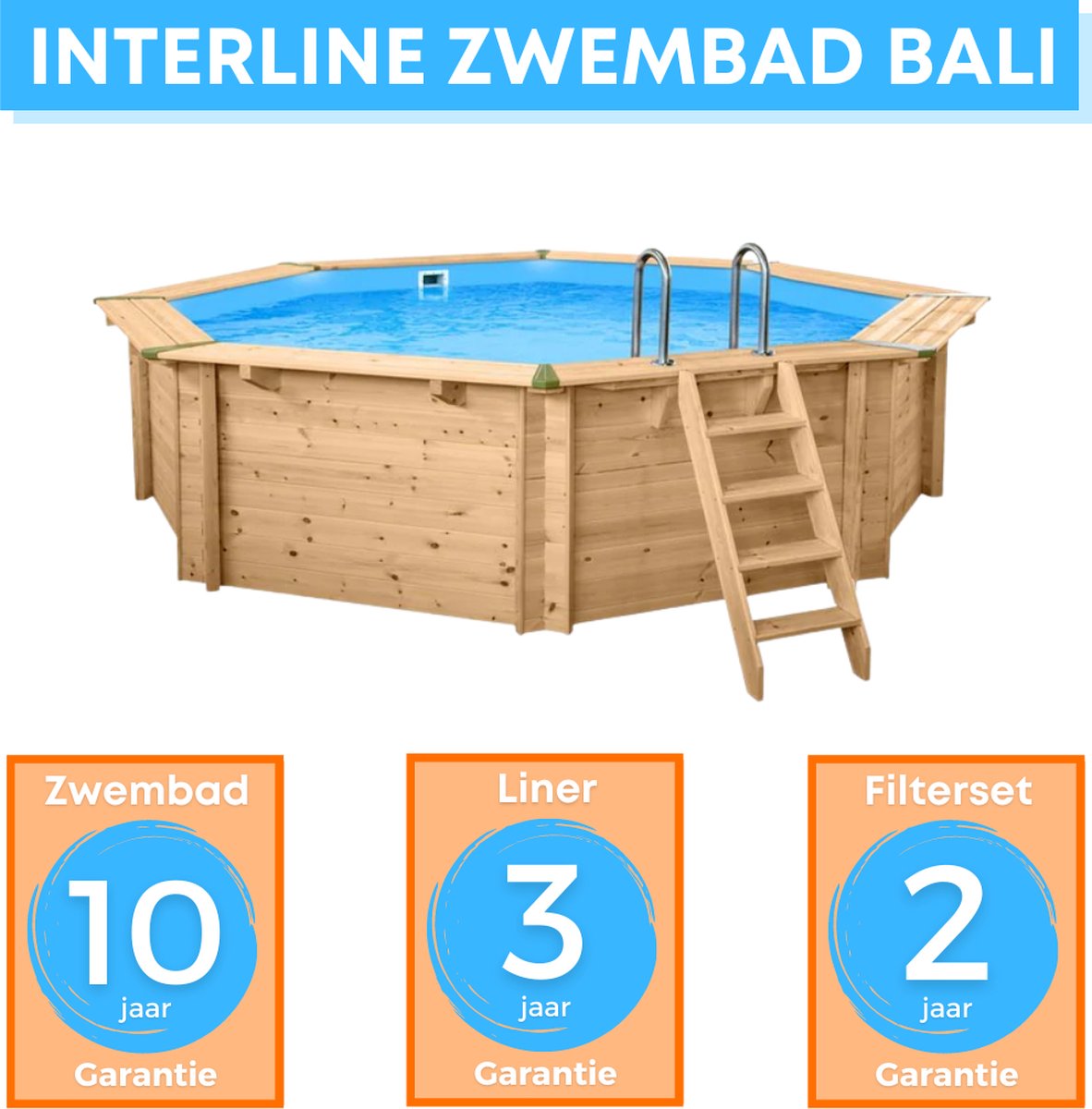 Interline Houten zwembad Bali - Ø 655 cm