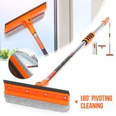 Raamwisser - met lange steel 48 "Scrubber Window Cleaning Pole Kit - glasreinigingsgereedschap - voor hoge ramen, binnen en buiten - voor het wassen Car Home Glass - oranje