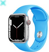 MY PROTECT® Siliconen Apple Watch Bandje Voor Series 1/2/3/4/5/6/7/8/SE 38/40/41mm - Sportbandje Maat M/L - Blauw