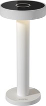 Sompex Tafellamp Boro | Wit - tafellamp voor binnen of buiten met oplaadstation USB wisselbaar in Warm of koud witte kleur