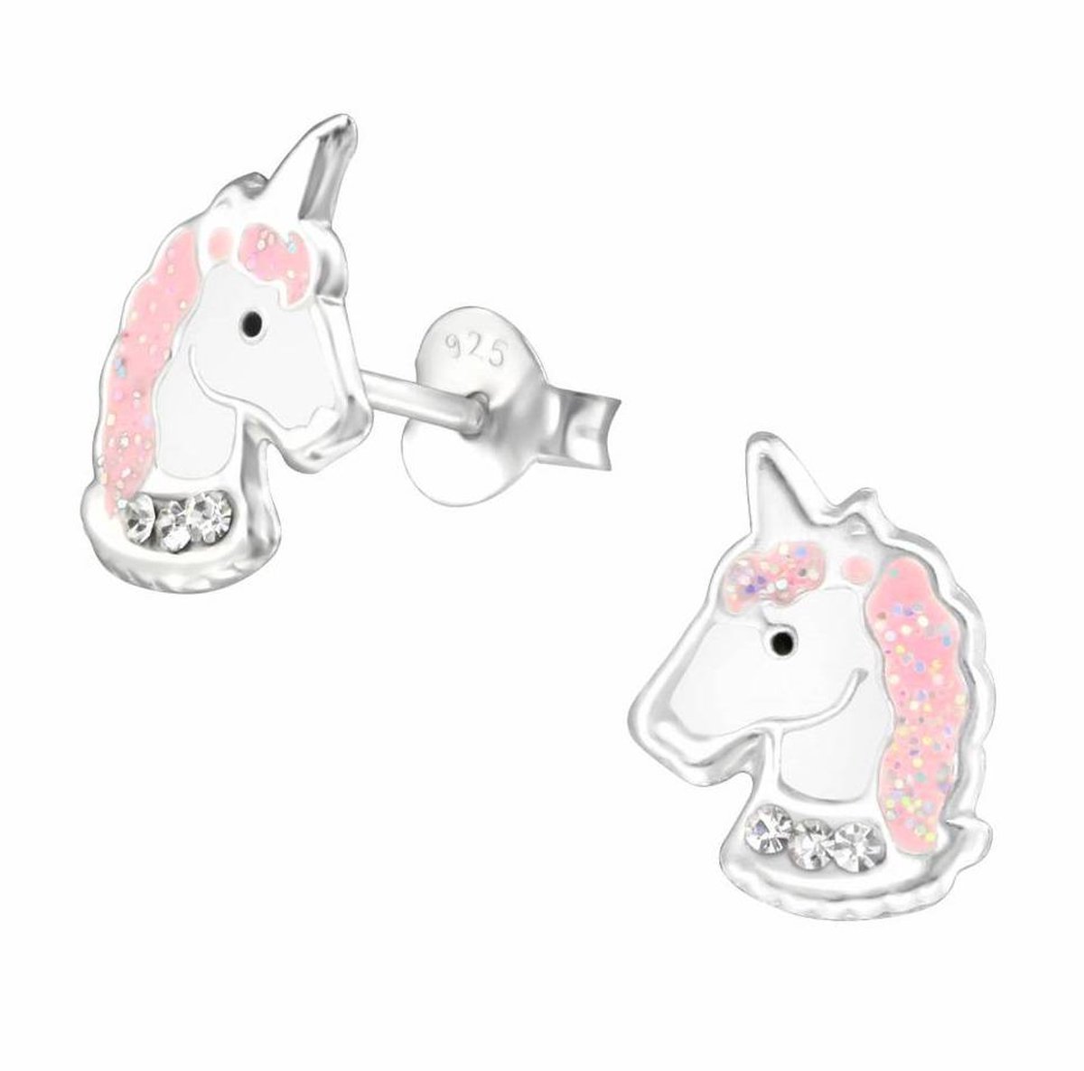 KAYA Sieraden | Zilveren Kinderoorbellen 'Unicorn'