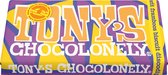 Tony Chocolonely Chocoladereep - Wit Framboos Biscuit Discodip 180 gram