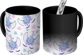 Magische Mok - Foto op Warmte Mokken - Koffiemok - Meiden - Unicorn - Bloemen - Patronen - Girl - Kids - Kinderen - Magic Mok - Beker - 350 ML - Theemok