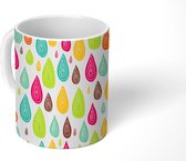 Mok - Koffiemok - Patronen - Regen - Meisjes - Girl - Roze - Kinderen - Kids - Mokken - 350 ML - Beker - Koffiemokken - Theemok