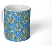 Mok - Koffiemok - Patroon - Hamsa - Hand - Mokken - 350 ML - Beker - Koffiemokken - Theemok