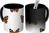 Magische Mok - Foto op Warmte Mokken - Koffiemok - Vlinder - Insecten - Patronen - Magic Mok - Beker - 350 ML - Theemok