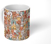 Mok - Koffiemok - Patroon - Dieren - Honden - Mokken - 350 ML - Beker - Koffiemokken - Theemok