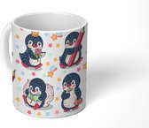 Mok - Koffiemok - Pinguïn - Dieren - Patroon - Mokken - 350 ML - Beker - Koffiemokken - Theemok