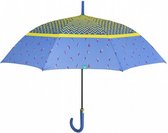 paraplu dames 102 cm microvezel paars/geel