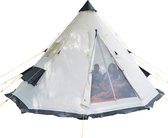 Skandika Tipii 10 Protect Tent – Tipi – Tipi tent – Ingenaaide Tentvloer - Campingtent – Voor 10 personen – Muggengaas – 300 cm stahoogte – 550 cm diameter – 3000 mm waterkolom – I