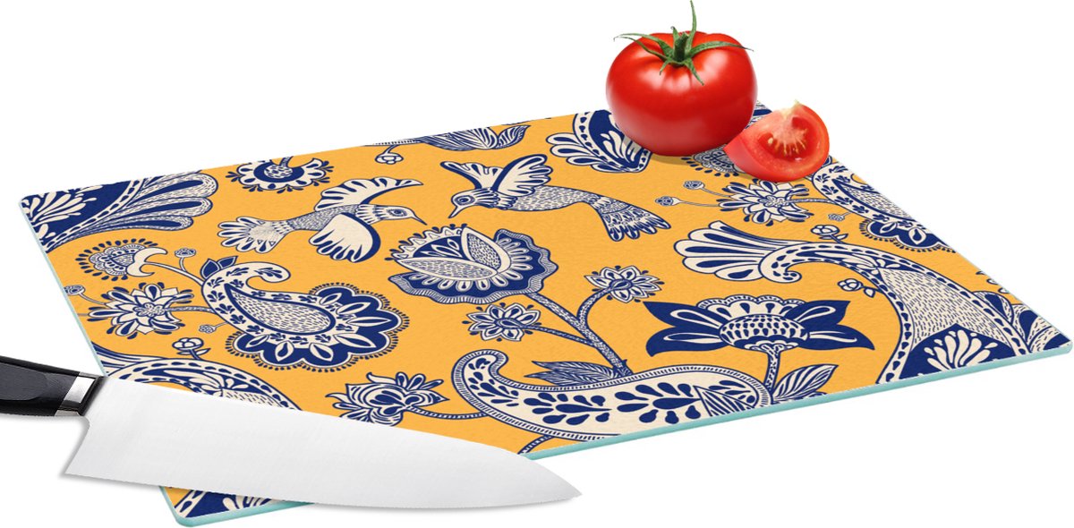 Glazen Snijplank - 39x28 - Jungle - Design - Vogel - Kolibrie - Snijplanken Glas