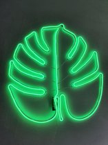 Neon monstera blad - neonlicht neonlamp - groot - stekker - 57 x 55 cm