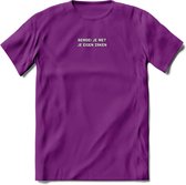 Bemoei je met je eigen zaken Spreuken T-Shirt | Dames / Heren | Grappige cadeaus | Verjaardag teksten Cadeau - Paars - XL