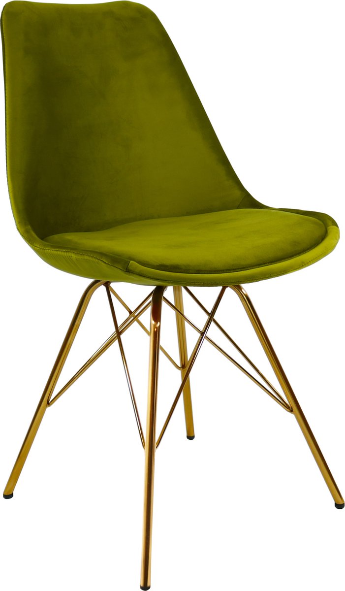 Kick Collection KICK® VELVET Kuipstoel Groen – Eetkamerstoel – Velvet – Goud Frame groen, goud