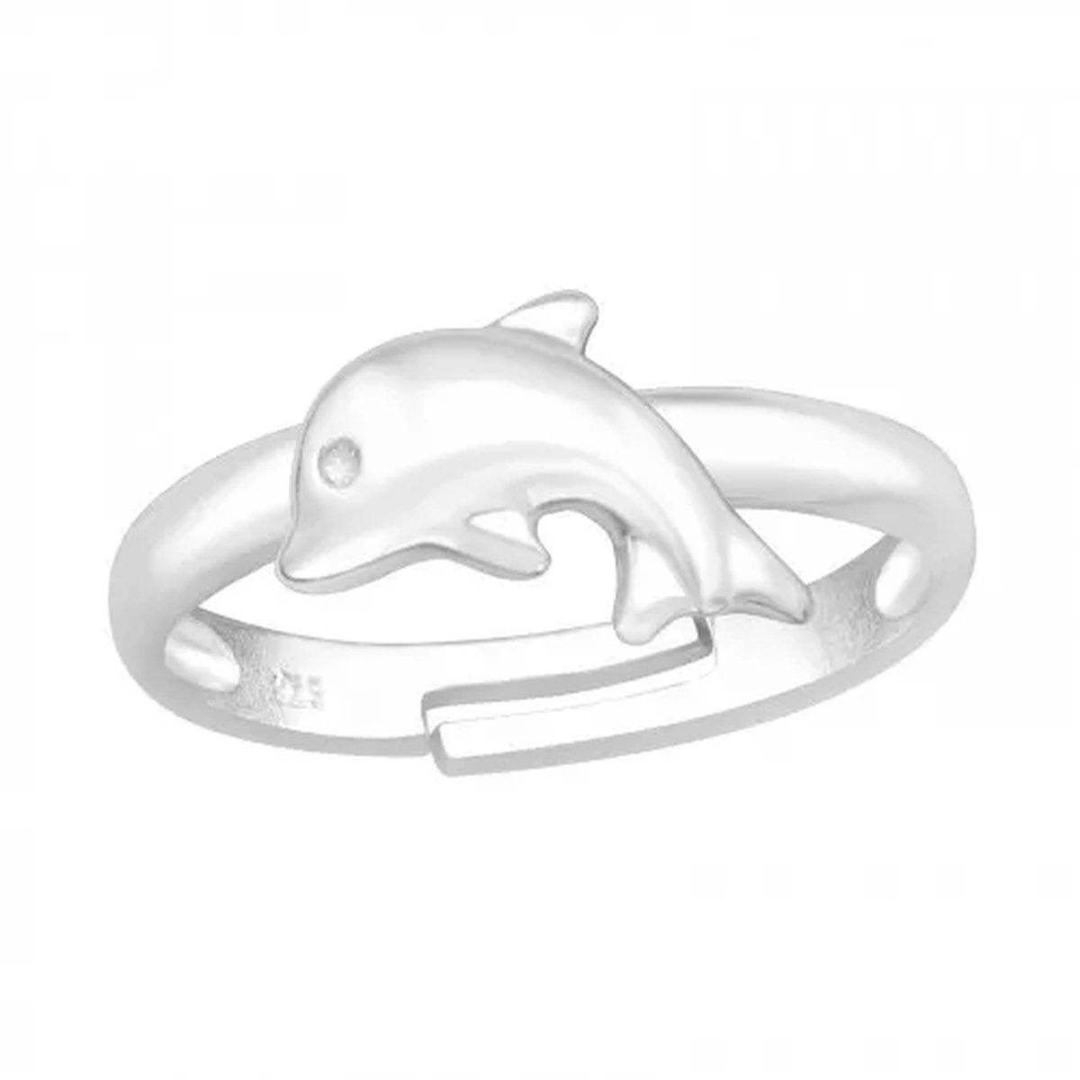 KAYA Sieraden | Zilveren Kinderring 'Dolfijn'
